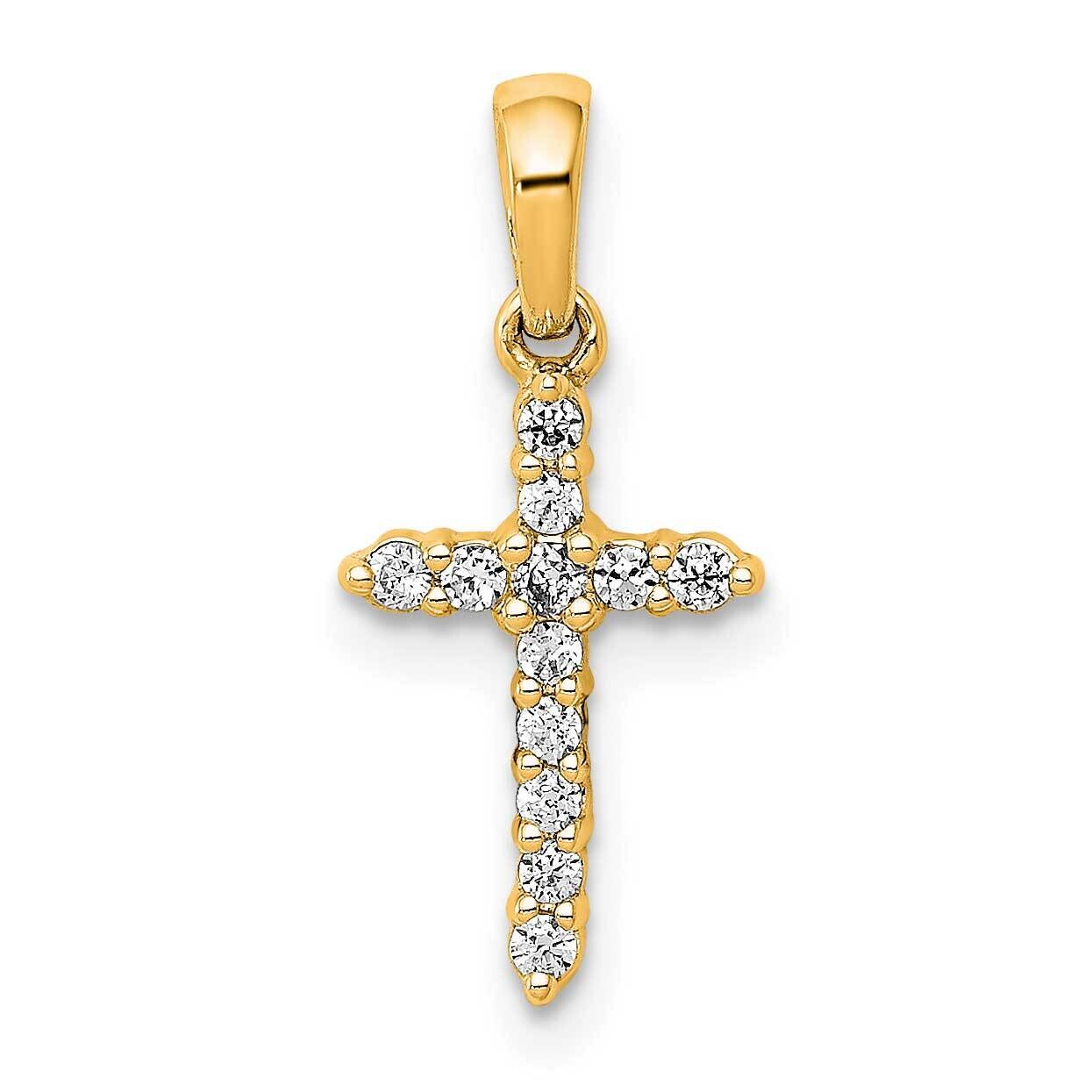 Polished Diamond Cross Pendant 14k Gold PM4958-010-YA, MPN: PM4958-010-YA,