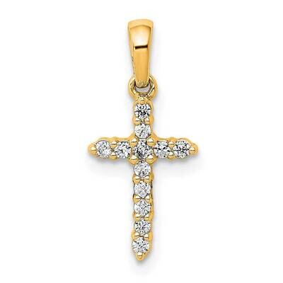 Polished Diamond Cross Pendant 14k Gold PM4958-010-YA, MPN: PM4958-010-YA,