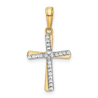 Diamond-Cut Cross Pendant 14k Gold With Rhodium K9789, MPN: K9789,