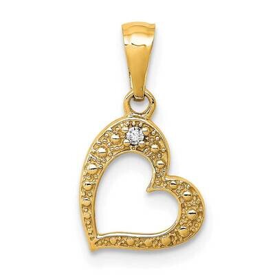 .01Ct. Diamond Heart Pendant 10k Gold PM4859-001-1YA, MPN: PM4859-001-1YA,