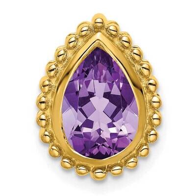 Pear Amethyst Chain Slide 14k Gold PM7203-AM-Y, MPN: PM7203-AM-Y,
