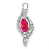 Diamond Marquise .25 Ruby Pendant 10k White Gold PM5265-RU-004-1WA, MPN: PM5265-RU-004-1WA,