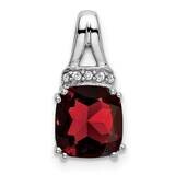 Cushion Garnet Diamond Pendant 14k White Gold PM7074-GA-004-WA, MPN: PM7074-GA-004-WA,