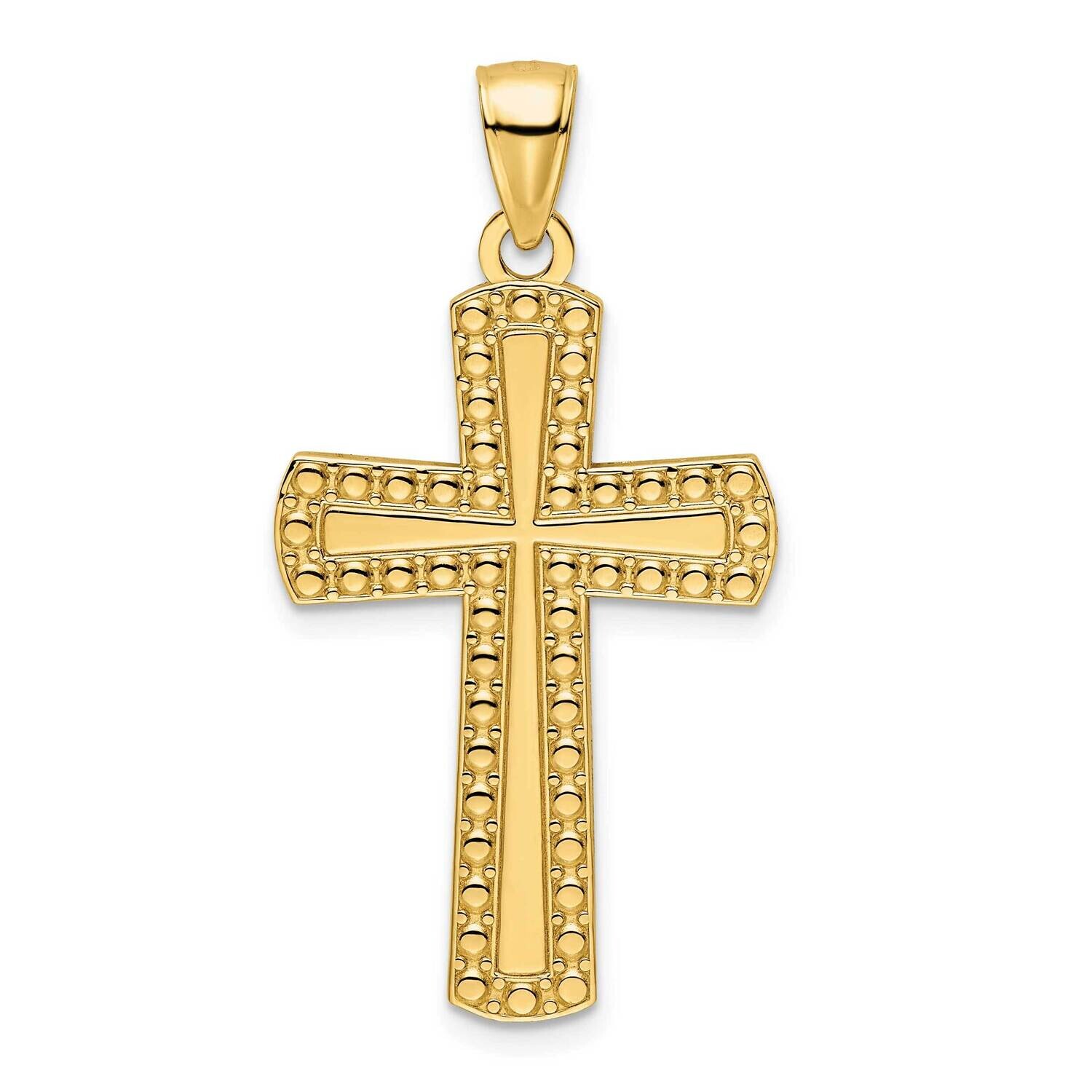 Beaded Cross Pendant 14k Polished Gold K9867, MPN: K9867,