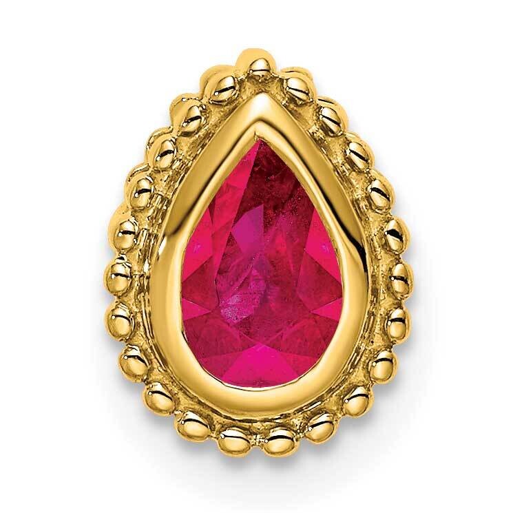 Pear Ruby Chain Slide 9.25 Inch 14k Gold PM7203-RU-Y, MPN: PM7203-RU-Y,