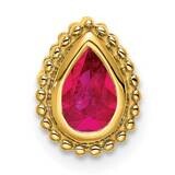 Pear Ruby Chain Slide 9.25 Inch 14k Gold PM7203-RU-Y, MPN: PM7203-RU-Y,