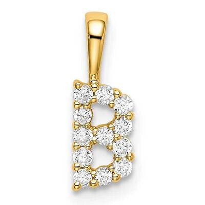 Diamond Letter B Initial Pendant 14k Gold PM6988B-012-YLG, MPN: PM6988B-012-YLG, 883957886107
