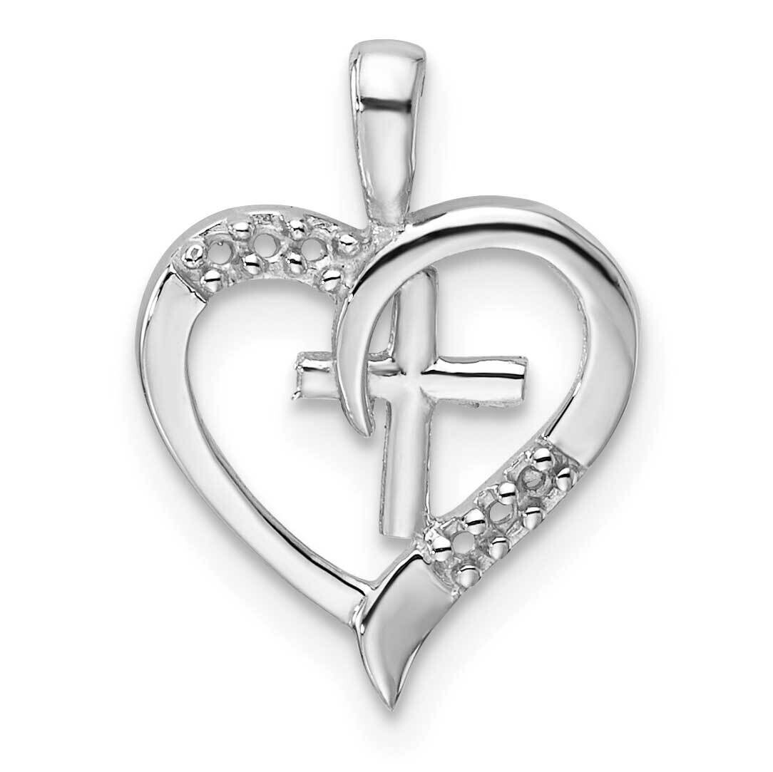 Heart Cross Pendant Mounting 14k White Gold PM5143-004-W