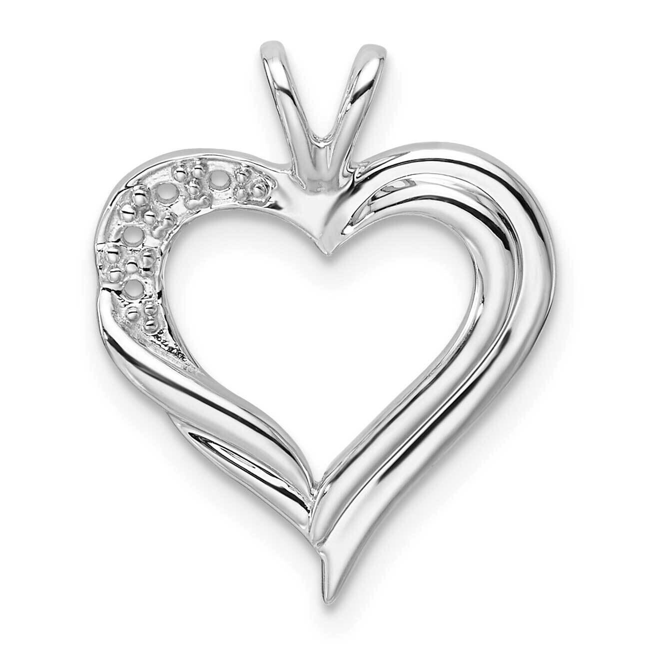 Fancy Heart Pendant Mounting 14k White Gold PM4844-005-W
