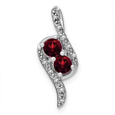 Garnet Diamond Chain Slide 14k White Gold PM7041-GA-005-WA, MPN: PM7041-GA-005-WA,