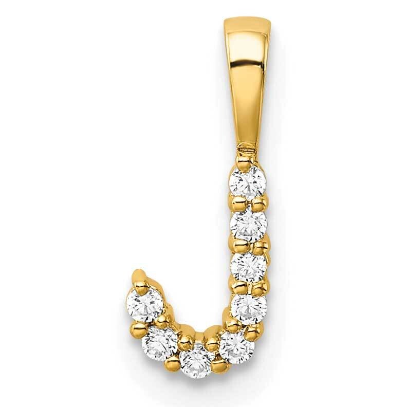 Diamond Letter J Initial Pendant 14k Gold PM6988J-008-YLG, MPN: PM6988J-008-YLG, 883957886497