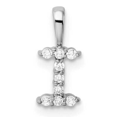 Diamond Letter I Initial Pendant 14k White Gold PM6988I-009-WLG, MPN: PM6988I-009-WLG, 883957886428