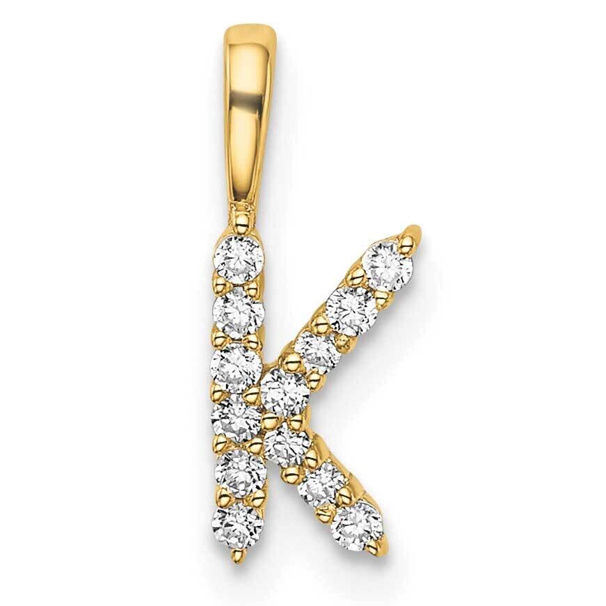 Diamond Letter K Initial Pendant 14k Gold PM6988K-014-YLG, MPN: PM6988K-014-YLG, 883957886596