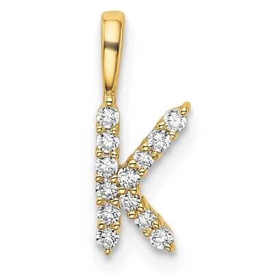 Diamond Letter K Initial Pendant 14k Gold PM6988K-014-YLG, MPN: PM6988K-014-YLG, 883957886596