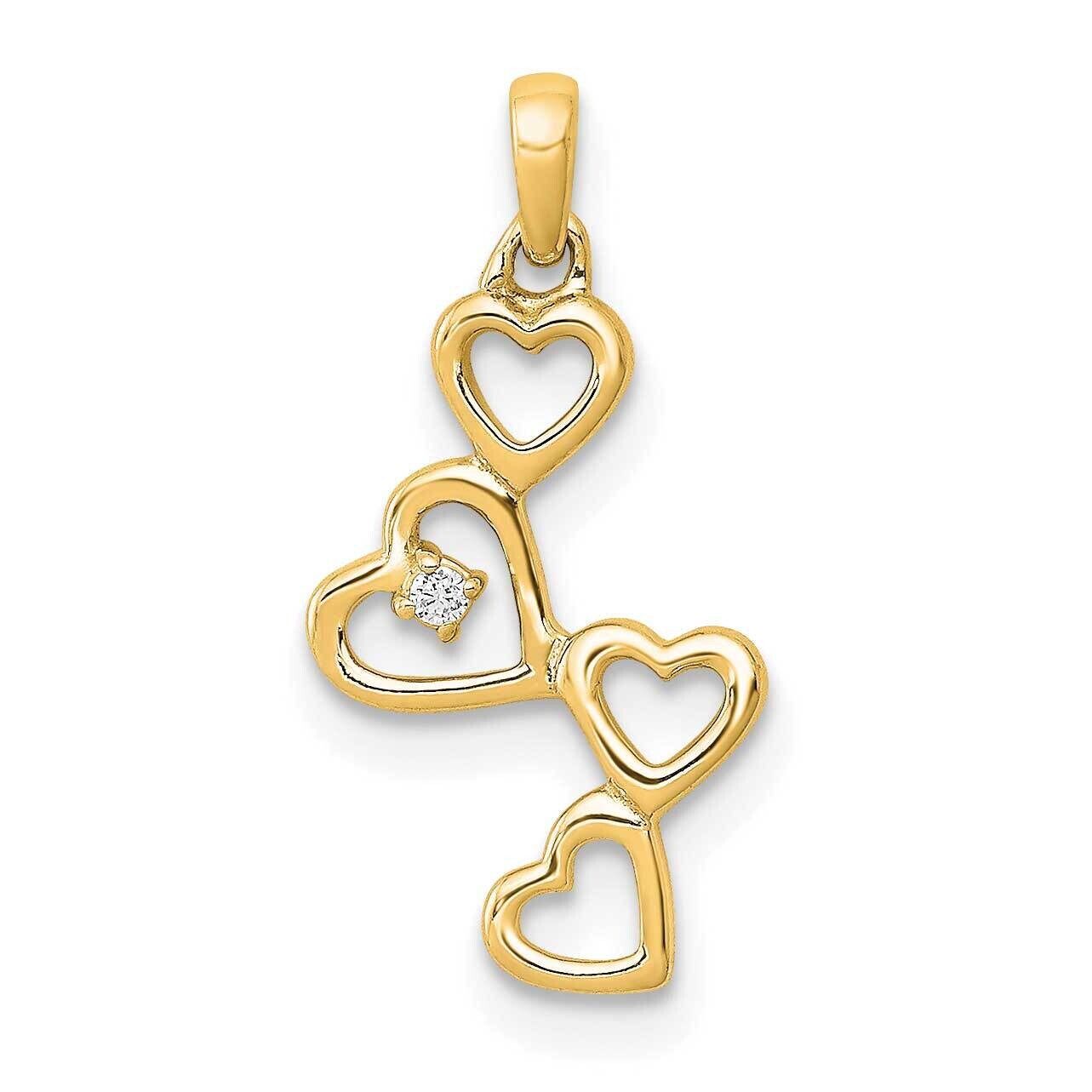 Diamond Heart Pendant 10k Gold PM4930-001-1YA, MPN: PM4930-001-1YA,