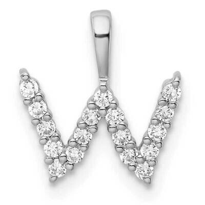 Diamond Letter W Initial Pendant 14k White Gold PM6988W-017-WLG, MPN: PM6988W-017-WLG, 883957887289