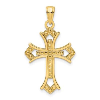 Beaded Cross Pendant 14k Polished Gold K9847, MPN: K9847,