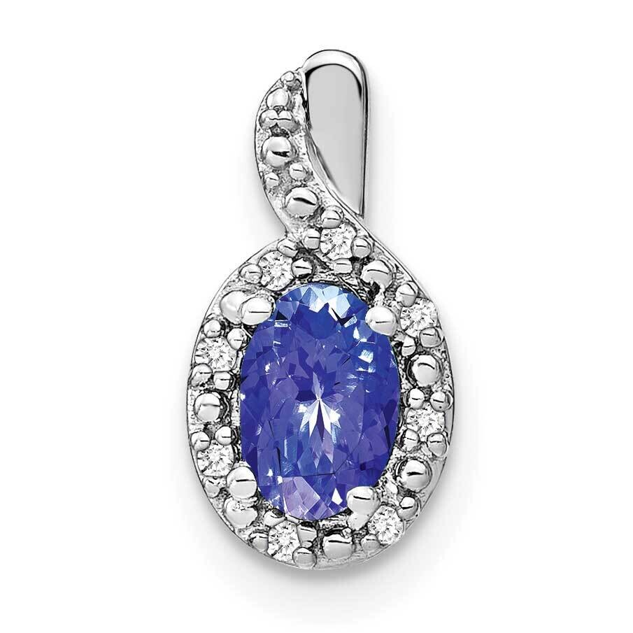 Oval Tanzanite Diamond Pendant 14k White Gold PM7188-TZ-004-WA, MPN: PM7188-TZ-004-WA,