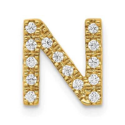 Diamond Letter N Initial Charm 10k Gold PM5221N-013-1YA, MPN: PM5221N-013-1YA,
