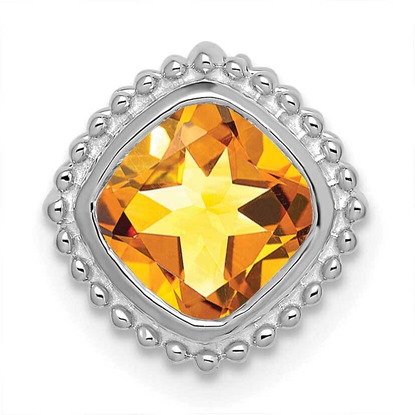 Cushion Citrine Chain Slide 11 Inch 14k White Gold PM7201-CI-W, MPN: PM7201-CI-W,