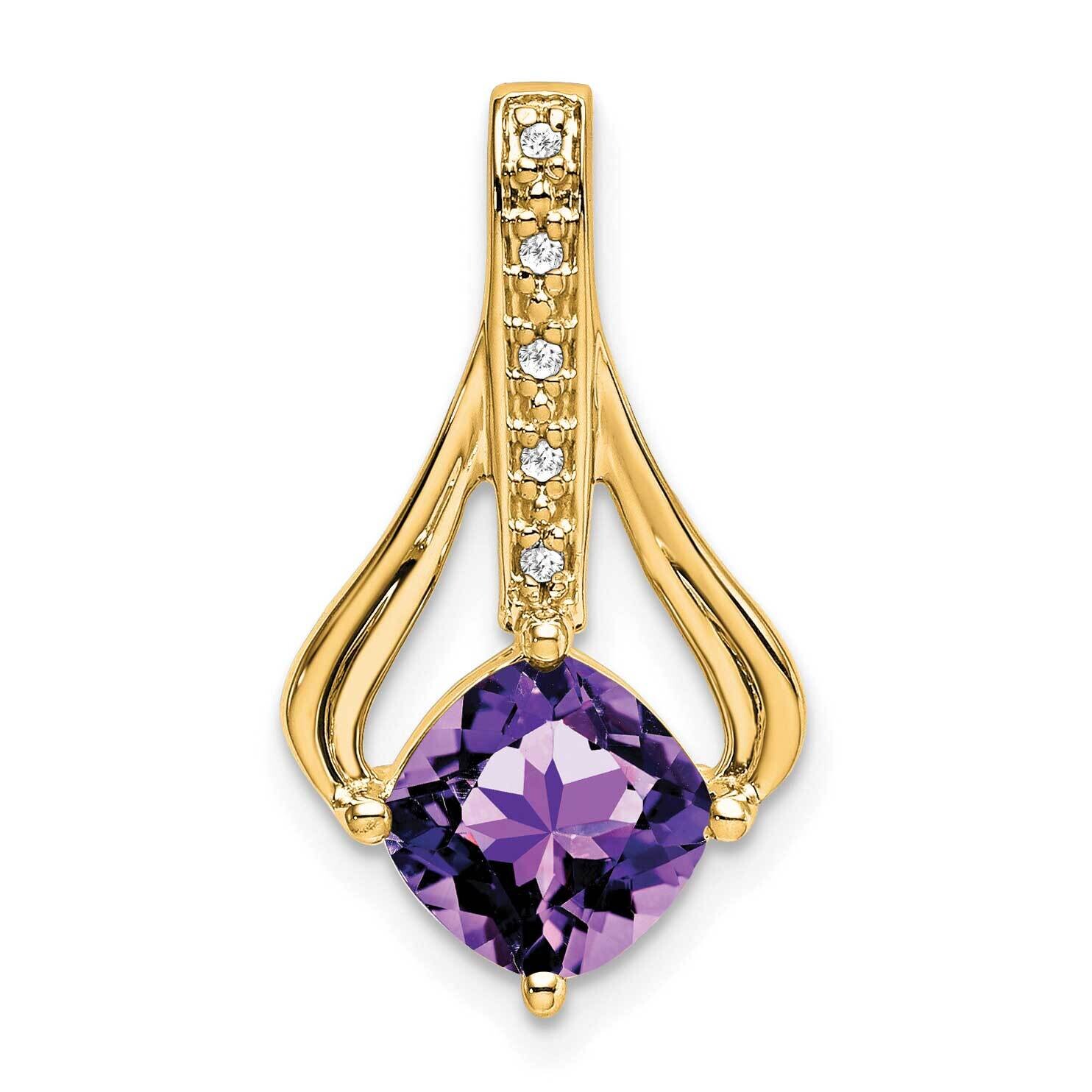 Amethyst Diamond Pendant 14k Gold PM7032-AM-002-YA, MPN: PM7032-AM-002-YA,