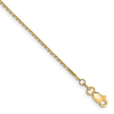 1.2mm Diamond-Cut Cable Chain 10 Inch 14k Gold PEN332-10, MPN: PEN332-10,