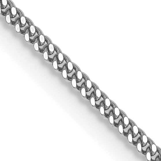 1.3mm Curb Pendant Chain 22 Inch 14k White Gold PEN100-22