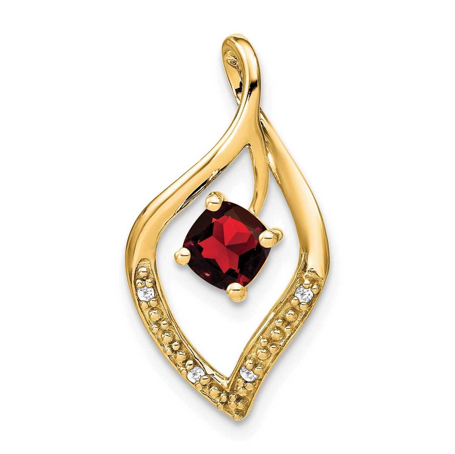 Garnet Diamond Pendant 14k Gold PM7035-GA-003-YA, MPN: PM7035-GA-003-YA,