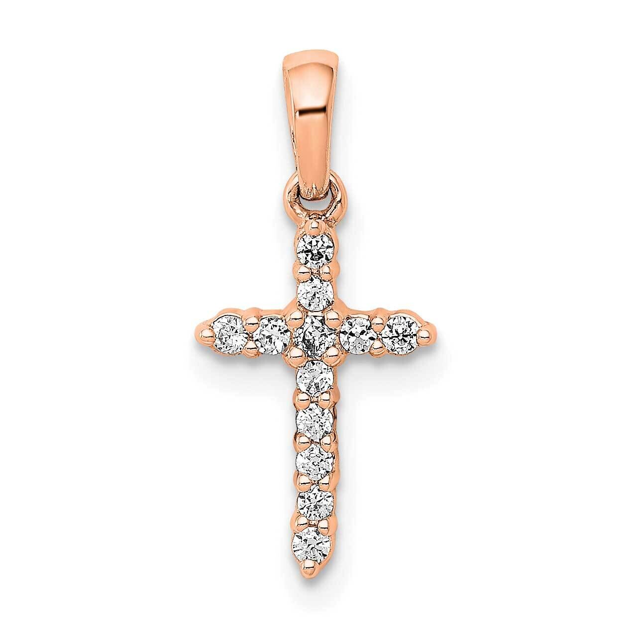 Polished Diamond Cross Pendant 14k Rose Gold PM4958-010-RA, MPN: PM4958-010-RA,
