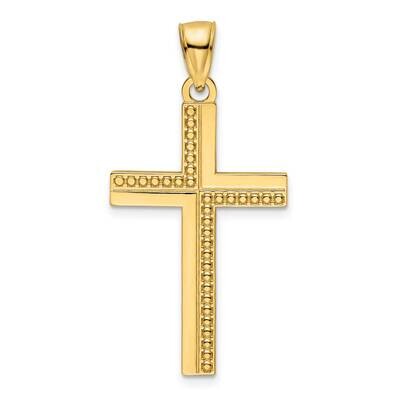 Beaded Cross Pendant 14k Polished Gold K9884, MPN: K9884,