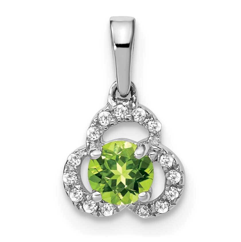 Peridot Diamond Pendant 10k White Gold PM3578-PE-006-1WA, MPN: PM3578-PE-006-1WA,