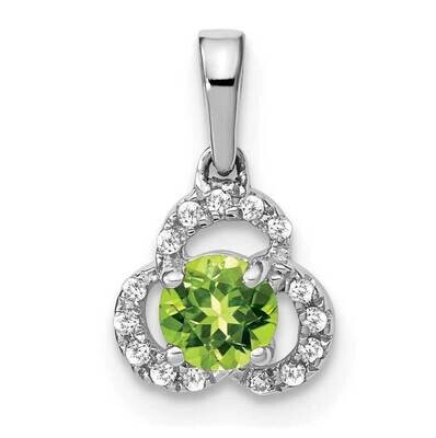 Peridot Diamond Pendant 10k White Gold PM3578-PE-006-1WA, MPN: PM3578-PE-006-1WA,