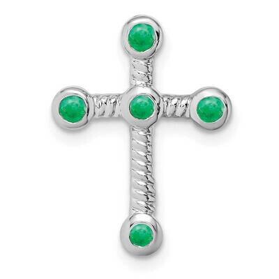 Emerald Cross Chain Slide 19 Inch 14k White Gold PM7174-EM-W, MPN: PM7174-EM-W,