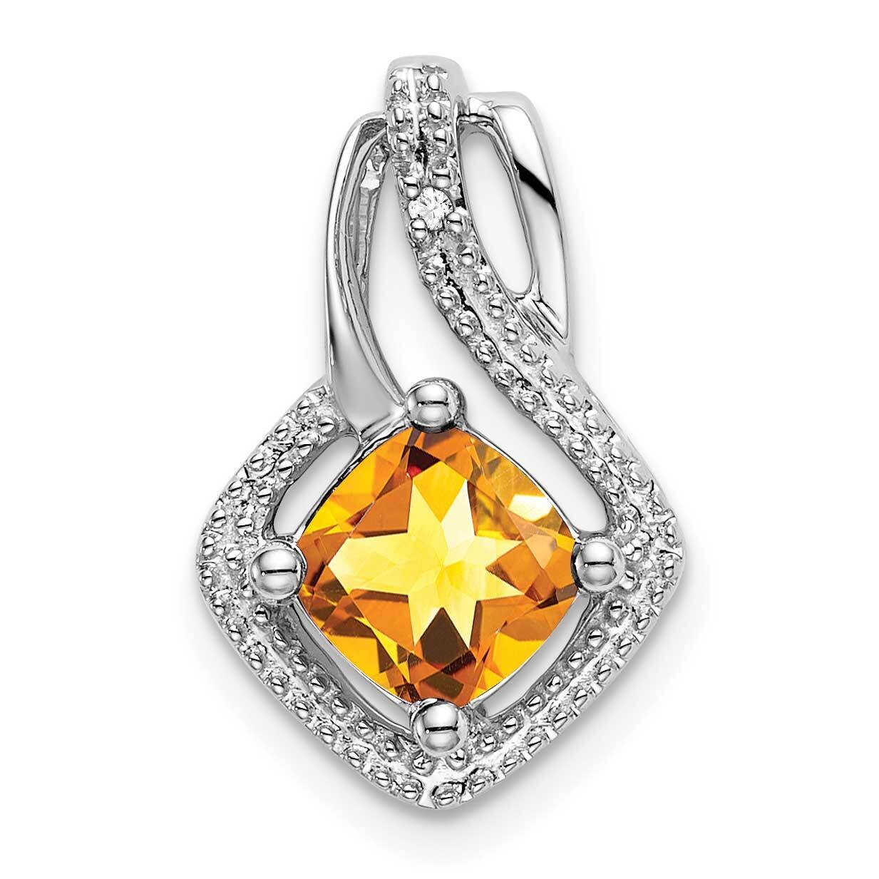 Citrine Diamond Pendant 14k White Gold PM7034-CI-001-WA, MPN: PM7034-CI-001-WA,