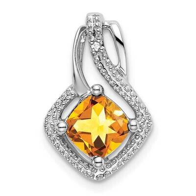Citrine Diamond Pendant 14k White Gold PM7034-CI-001-WA, MPN: PM7034-CI-001-WA,