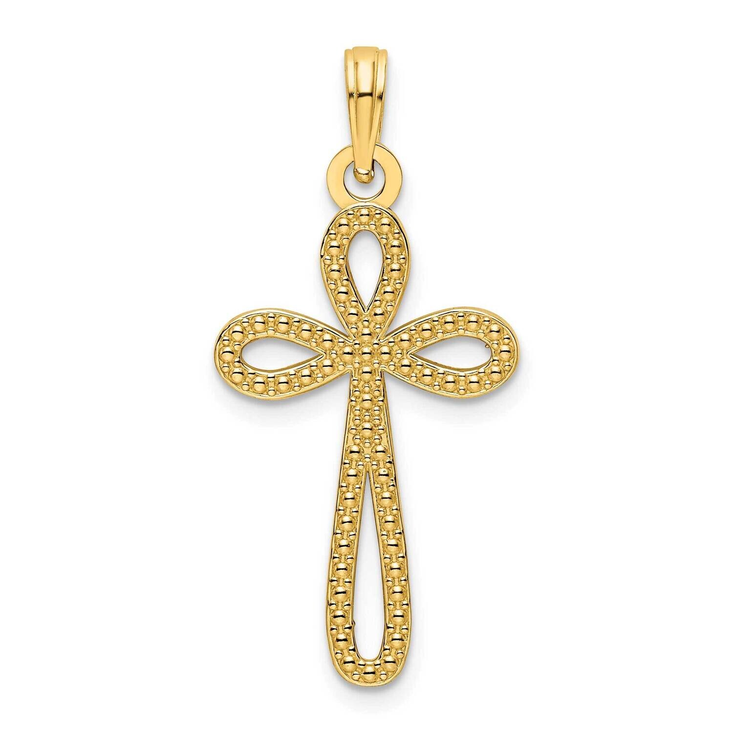 Beaded Cross Pendant 14k Gold K9832, MPN: K9832,