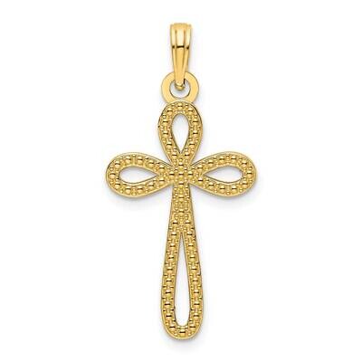 Beaded Cross Pendant 14k Gold K9832, MPN: K9832,