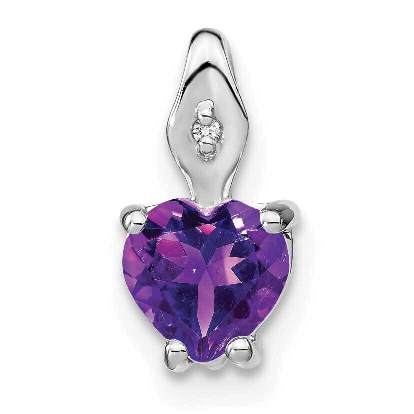 Heart Amethyst Diamond Pendant 14k White Gold PM7001-AM-001-WA, MPN: PM7001-AM-001-WA,