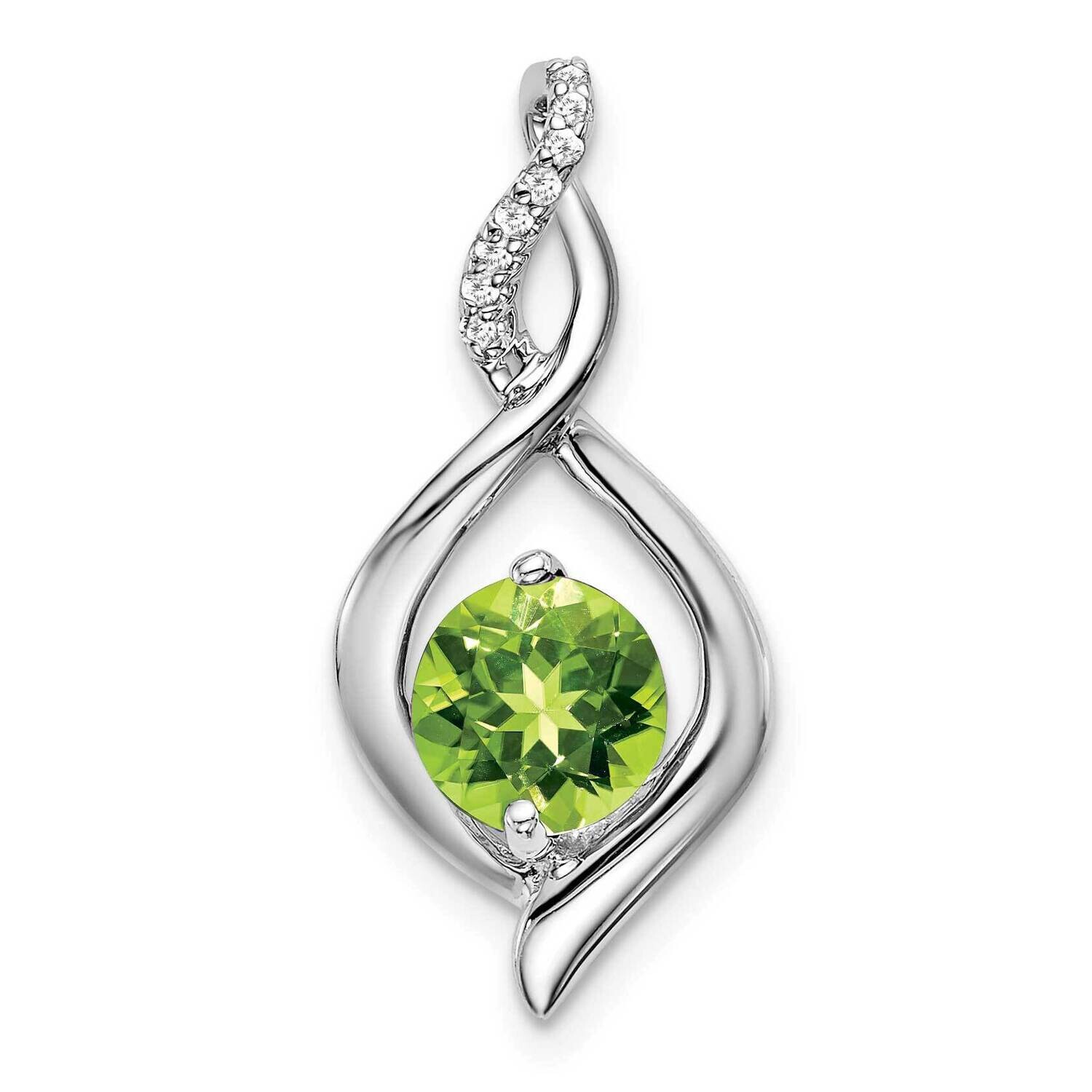 Peridot Diamond Pendant 14k White Gold PM7057-PE-004-WA, MPN: PM7057-PE-004-WA,