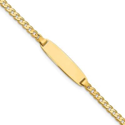Curb Link Diamond Cut Id Bracelet 7 Inch 14k Gold LID105-7, MPN: LID105-7,