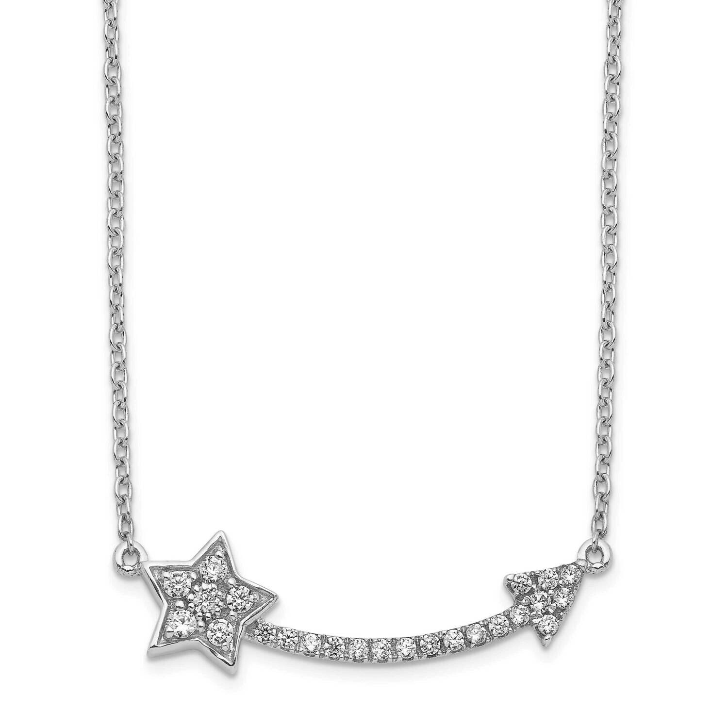 Diamond Star Arrow Pendant Necklace 14k White Gold PM6617-020-WA