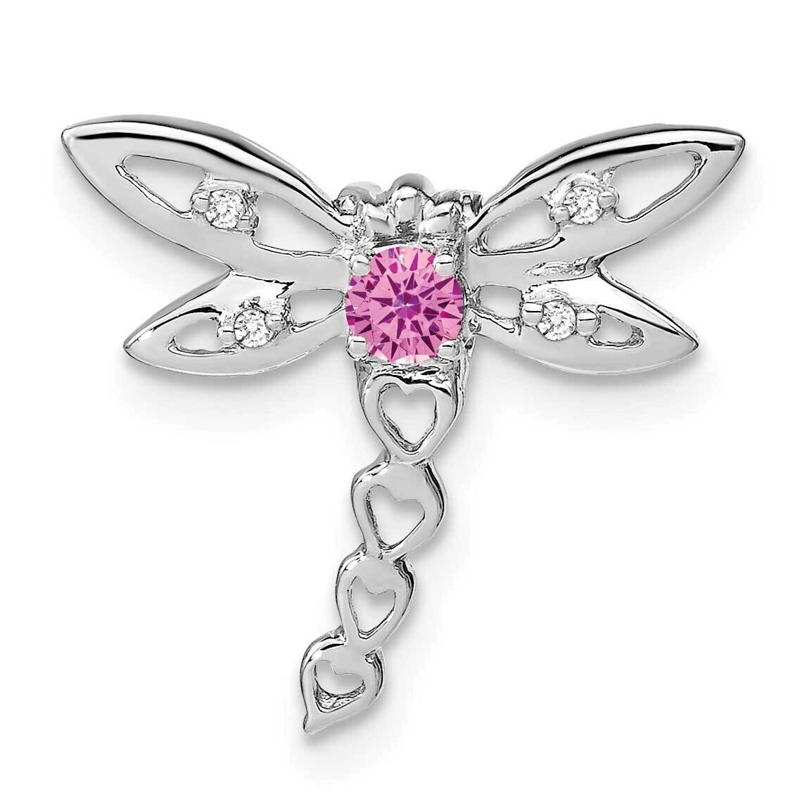 Cr. Pink Sapphire Diamond Dragonfly Chain Slide 14k White Gold PM7039-CPS-002-WA, MPN: PM7039-CPS-0…