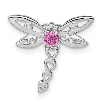 Cr. Pink Sapphire Diamond Dragonfly Chain Slide 14k White Gold PM7039-CPS-002-WA, MPN: PM7039-CPS-0…