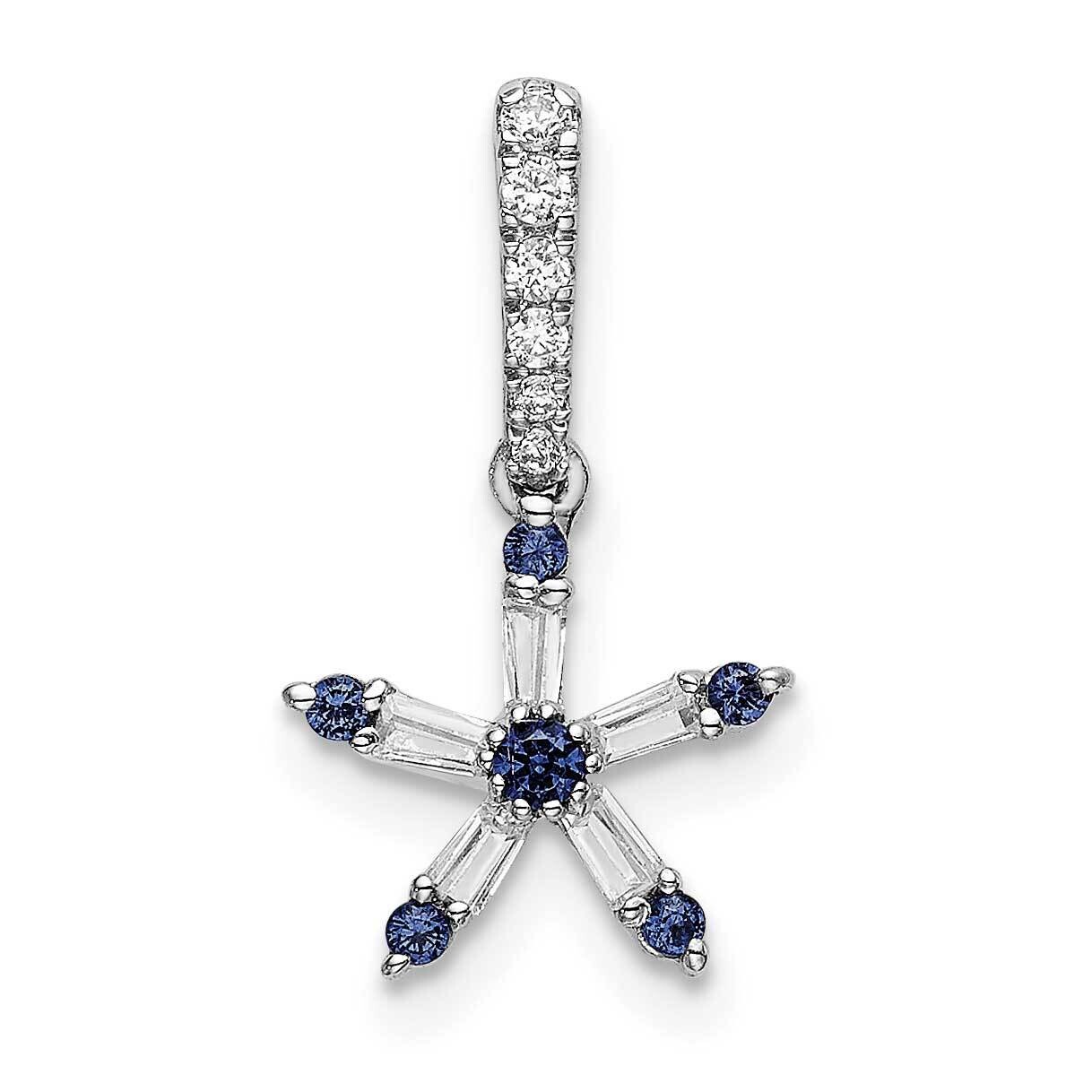 Blue Sapphire Diamond Star Pendant 14k White Gold PM6614-SA-010-WA, MPN: PM6614-SA-010-WA, 19690408…