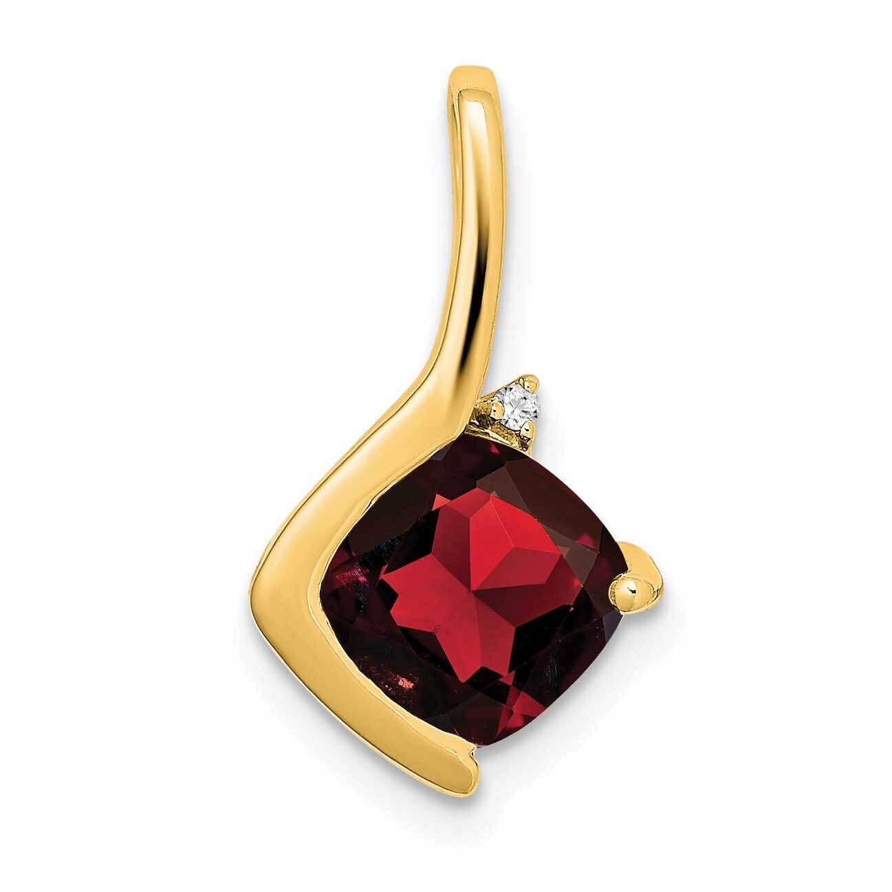 Cushion Garnet Diamond Pendant 14k Gold PM7046-GA-001-YA, MPN: PM7046-GA-001-YA,