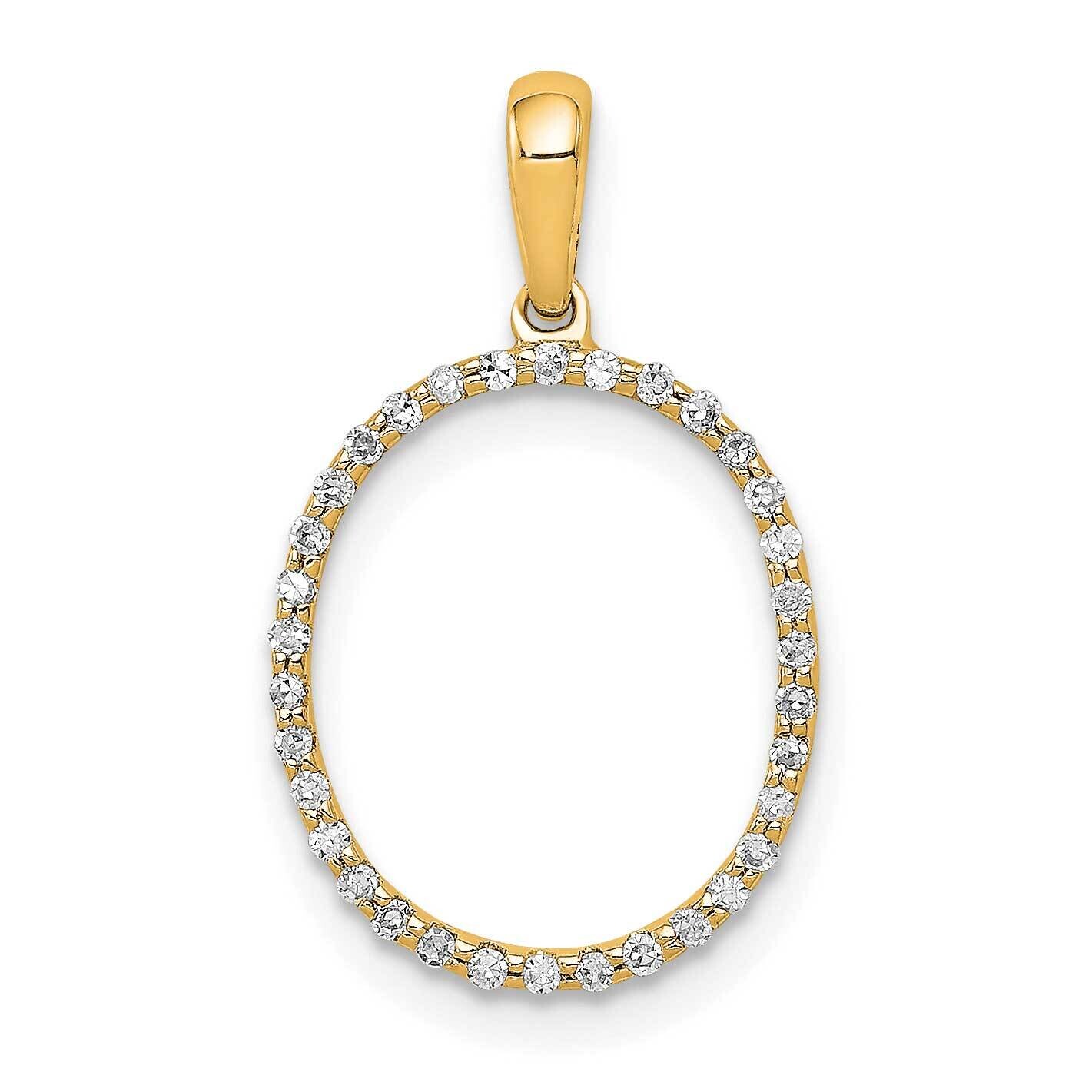 Diamond Letter O Initial Pendant 14k Gold PM5222O-010-YA, MPN: PM5222O-010-YA, 196904069073