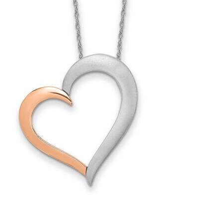 Polished Satin Heart Necklace 14k Two-Tone Gold K9680/5RW-18, MPN: K9680/5RW-18, 191101901041