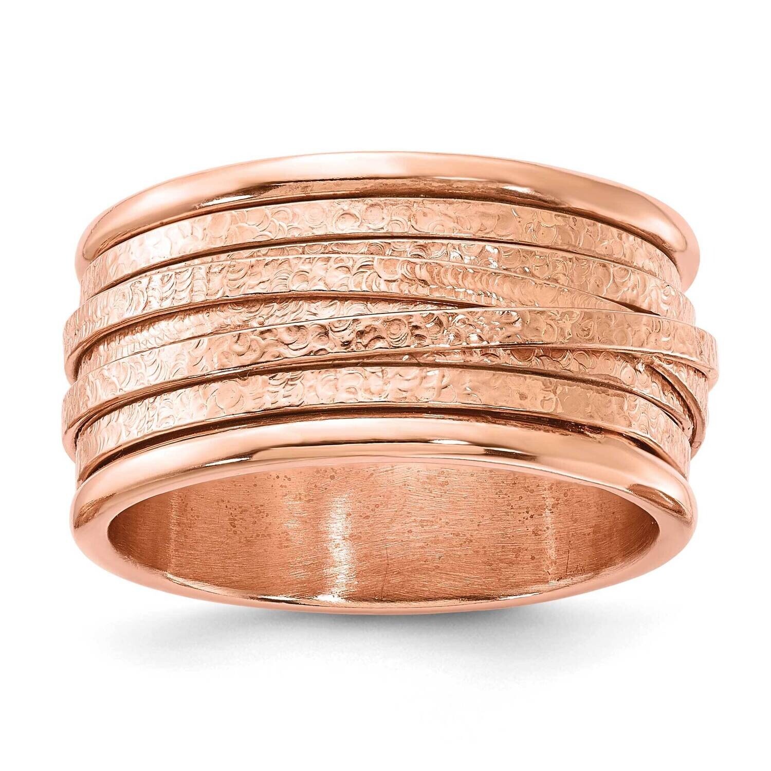 Rose Gold-Plated Wrapped Textured Ring Sterling Silver J286360171360, MPN: J286360171360,