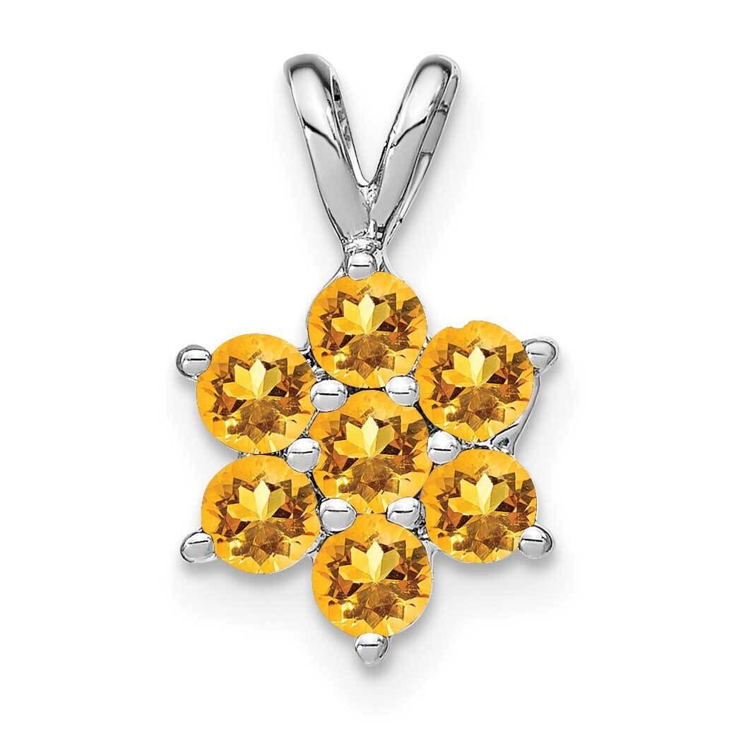 Citrine Floral Pendant 14k White Gold PM7069-CI-W, MPN: PM7069-CI-W,