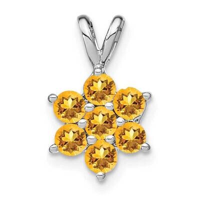 Citrine Floral Pendant 14k White Gold PM7069-CI-W, MPN: PM7069-CI-W,